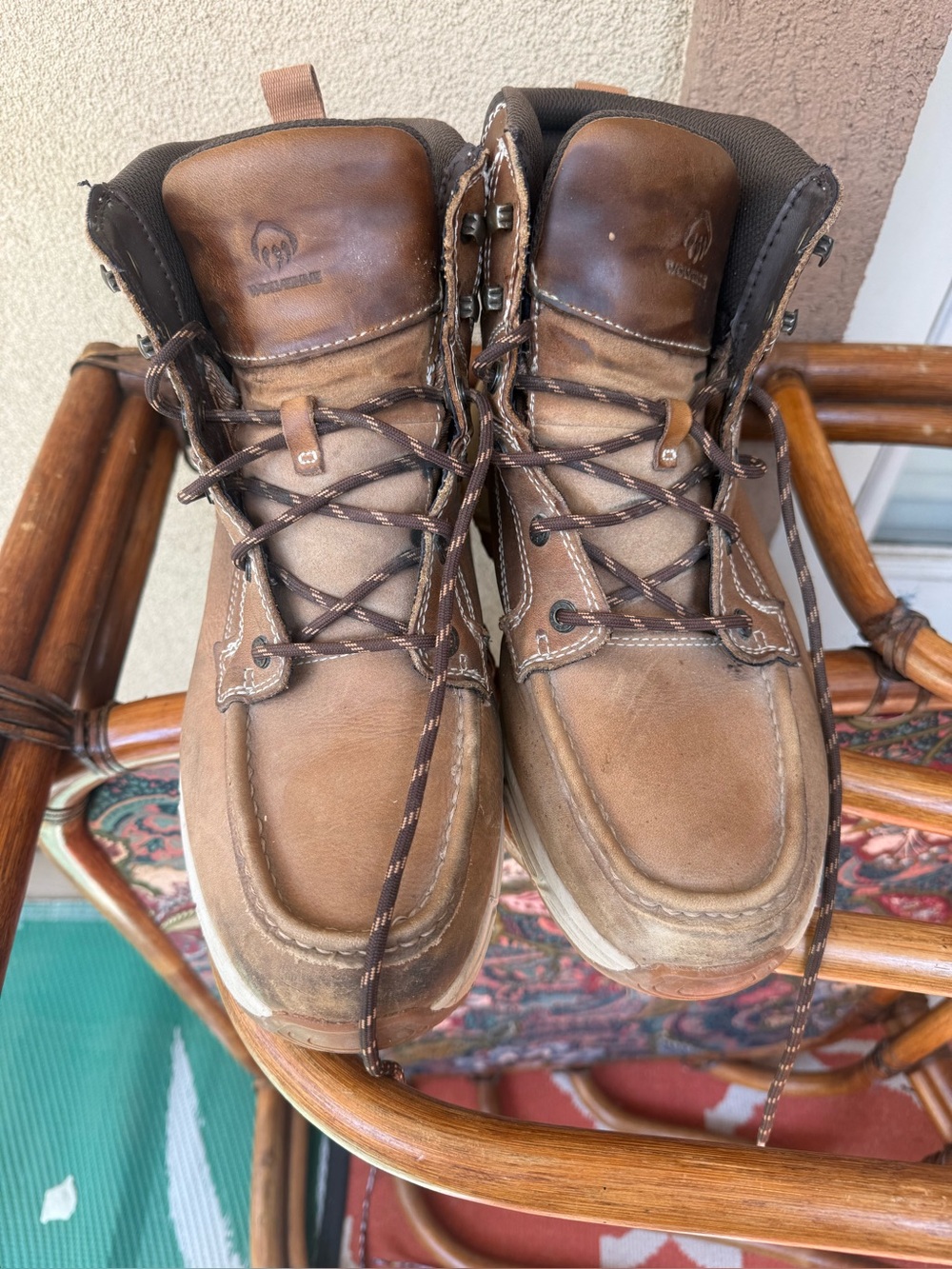 Wolverine Brown Leather Lace-Up Work Boots